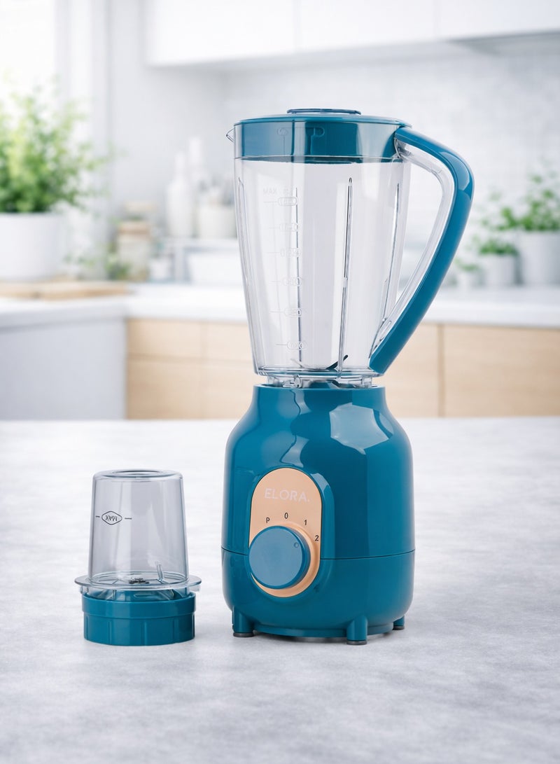ELORA 2-In-1 Blender with 3 Speed Settings & Pulse Function | 1.5L Jar | 300–350W Motor | Stainless Steel Blades | EL-BL-3219 Dark Green - Image 1